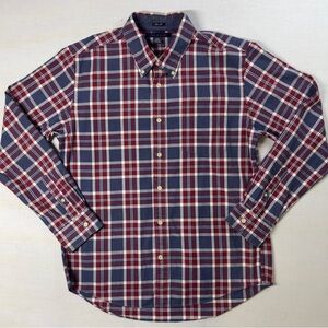 Tommy Hilfiger Slim Fit Long Sleeve Plaid Button Up Shirt Size Large